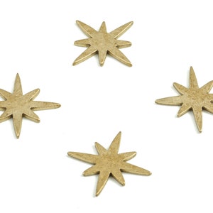 Estrella de latón en blanco - Estrella de letras de latón crudo en blanco - Decoración de arte de pared de letras de latón - Estrella del alfabeto de latón en blanco - 12,82x12,48x0,73 mm - PP3702