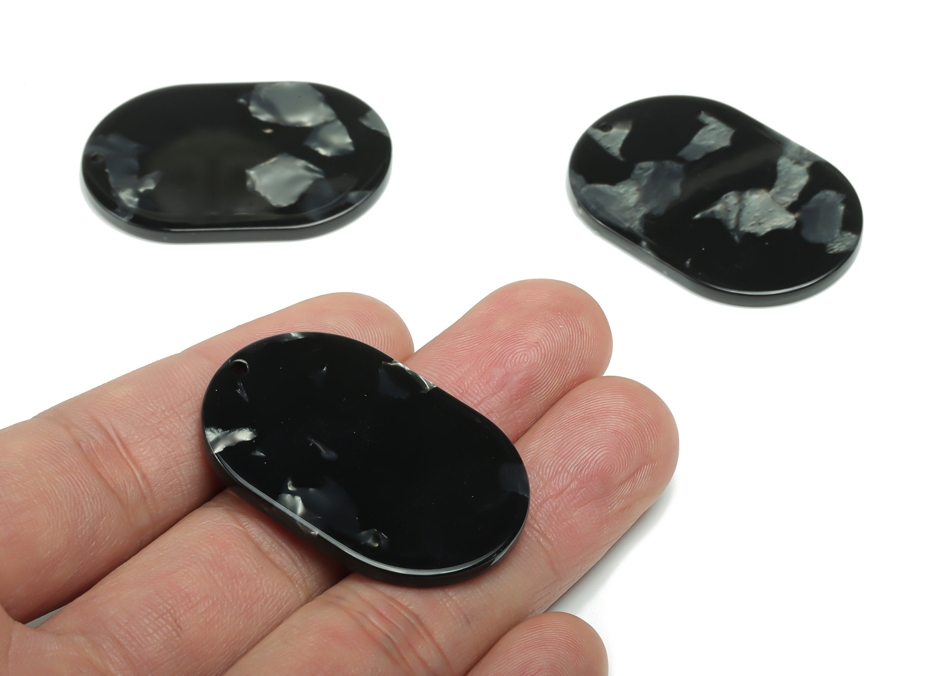 Acetate Oval Earring Charms - Acetate Oval Pendant - Jewelry