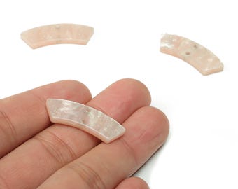 Acrylic Earring Charms - Irregular Shaped Connector - Arc Shaped 2 Hole - Jewelry Supplies - Color Code:A724 - 30.87x9.96x3.01mm-AC2326-A724