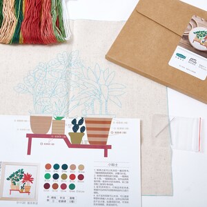 Plants Embroidery Kit - Hand Embroidery Kit - Embroidered Flowers - Modern Embroidery Kit - Embroidery Accessories - 162x160mm - HM511120