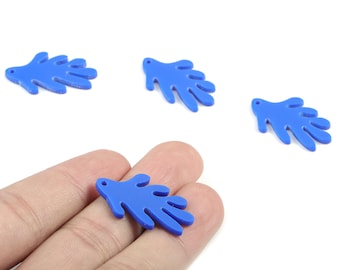 Acrylic Navy Leaf Earring Charms - Acrylic Leaf Earrings - Jewelry Supplies - Color Code:A522 - 29.71x18.37x1.89mm - AC2117-A522