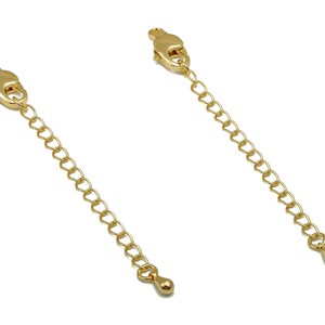 Extender Curb Chain - Extender Safety Clasp - Drop Lobster Clasp - Extension Chain - Parrot Clasps - 18K Real Gold Plating -72x7x3mm-RGP5575