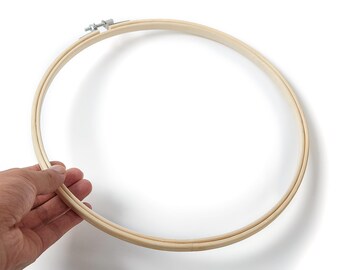 Bastidores de bambú para bordar - Bastidores para punto de cruz - Bastidor redondo de bambú para bordar - Accesorios para bordar - 260x260x9,98 mm - HM1002