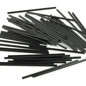 Matte Black Himmeli Tubes - Raw Brass Round Himmeli DIY Tube Beads - Circle Pipes for Geometric - For Air Plants - 2.5x0.2x70mm- PP4569B-70