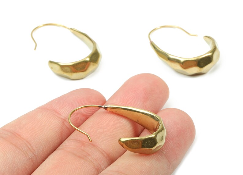 Brass Hammered Earring Post Raw Brass Hammered Earring Stud Etsy