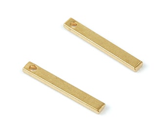 Brass Strip Charms - Raw Brass Strip Pendants - Earring Findings - Jewelry Supplies - 15x2x1mm - PP2034