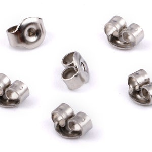 Stainless Steel Earring Stud Back - Stainless Steel Earring Post Nuts & Earring Wire Backs - Jewelry Supplies - 5.03 x4.04mm - SS1011