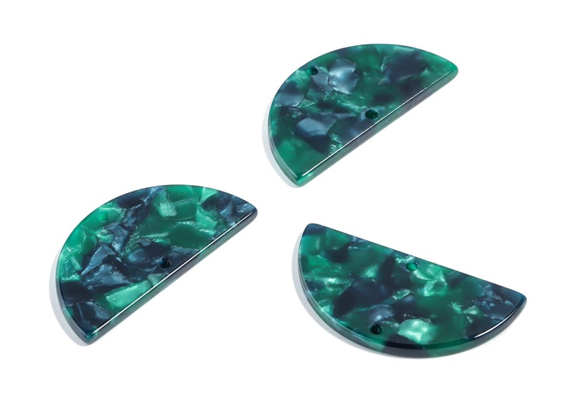 Earring Findings Color Code:A13-37.2x18.55x2.4mm Acetate Semicircle Connectors Half Moon Earrings AC1794-A13 2 Holes