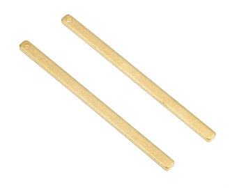 Messing Bar Charms - Raw Brass Strip Oorbellen en Hanger - Messing Bar Ketting - Sieraden Supplies - 46.65x2.63x1.2mm - PP2615