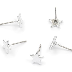 Star Earring Stud - Zinc Alloy Stud - Silver Tone plated - Stainless Steel Stud - Ear Studs - 2,63x7,82x1,25mm - ZZ1191S