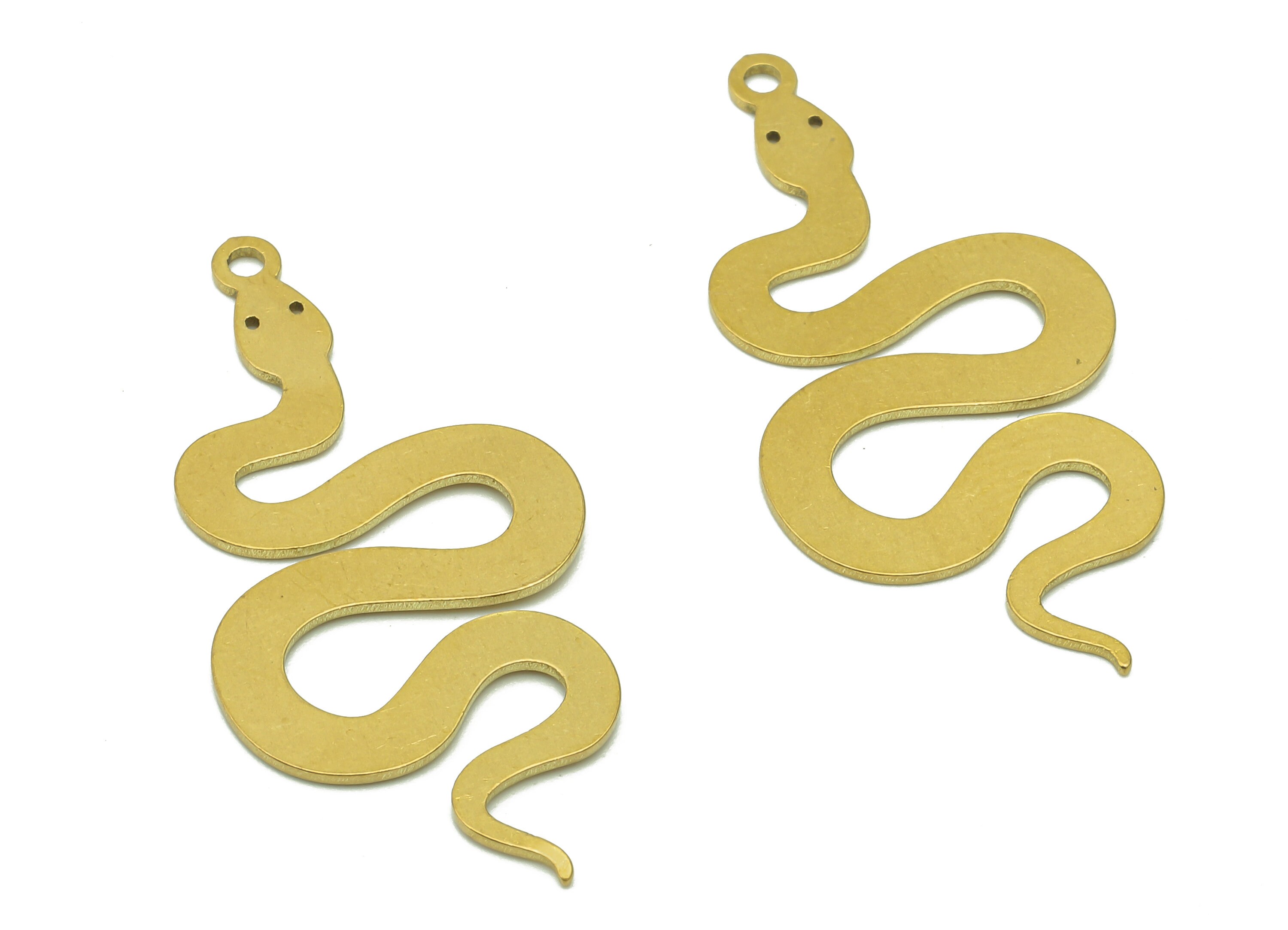 Brass Snake Earring Charms - Raw Brass Snake Earring