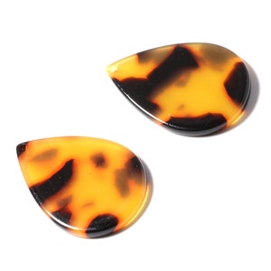 Acetate Drop Charms - Tortoise Shell Earrings - Drop Pendant - Jewelry Making Supplies - Color Code: A01 - 30.5x21x2.6mm - AC1127D