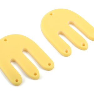 Acrylic D Earring Connector - Yellow M Earring Charms - 4 Holes - Jewelry Supplies - Color Code:A474 - 29.8x22.93x1.95mm - AC2032-A474