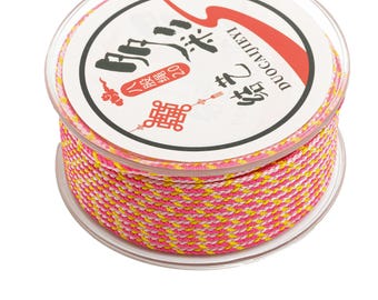 2mm Nylon Braided Cord - 3 Color 8 Strand Rope - 10m/Roll - Polyamid Beading String - Colorful Crafting Cord - Jewelry Accessories - HM1062E