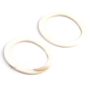 Mussel Shell Paillettes - Seashell Supply - Shell Earrings-Ellipse Shaped Pendant - Earring Findings - 45x36x2.4mm -SF1005