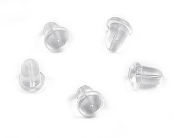 Rubber Earring Stopper Nuts - Rubber Earring Findings - Earring Back - 5.32x4.46mm - ES1006