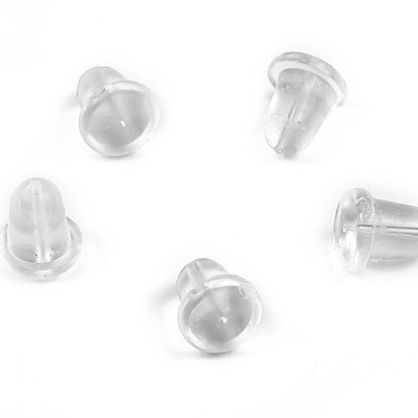 Rubber Earring Stopper Nuts - Rubber Earring Findings - Earring Back - 5.32x4.46mm - ES1006