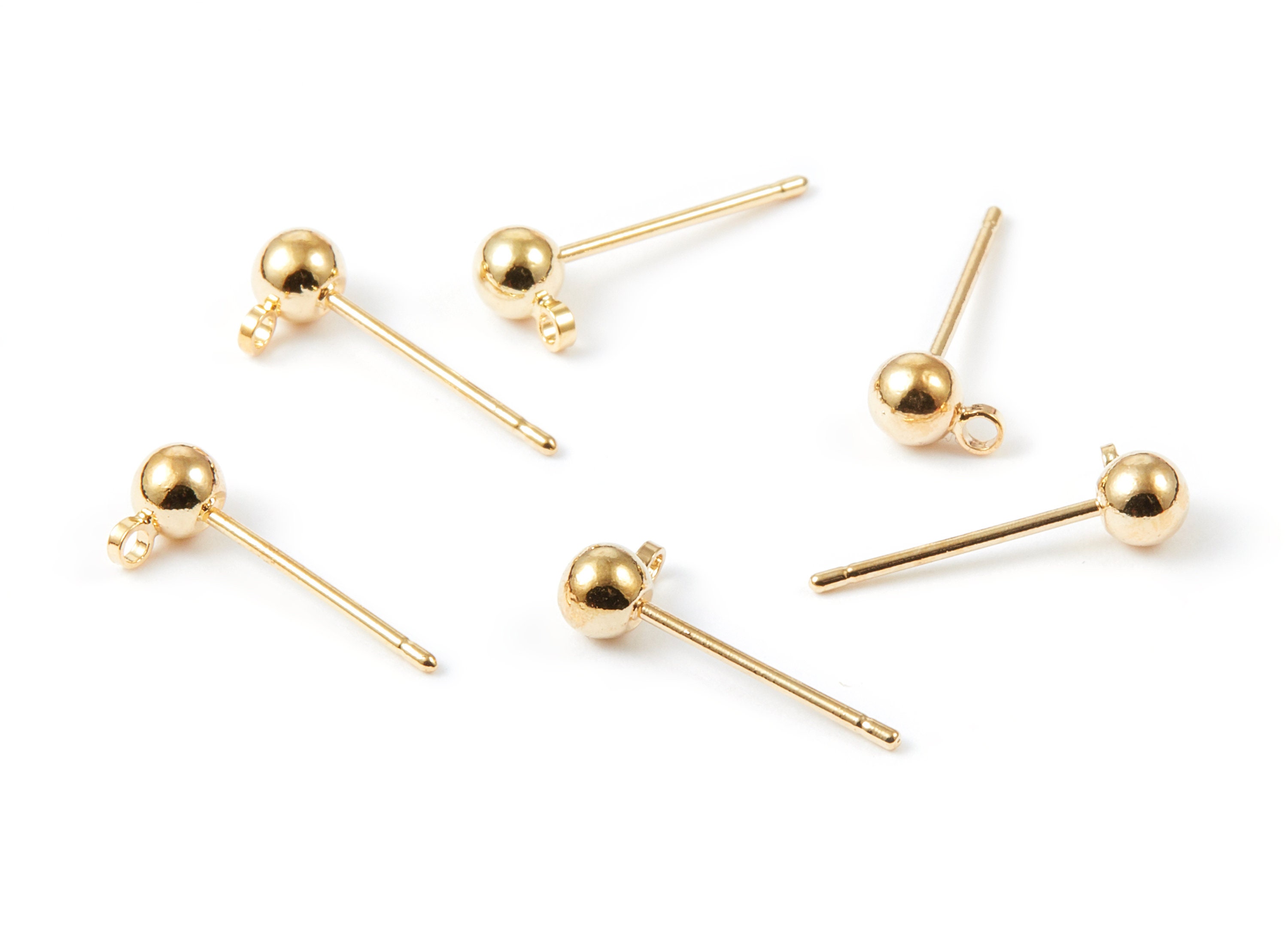 18K Real Gold Plated Earring Stud Brass Earring Post 1 Etsy Australia