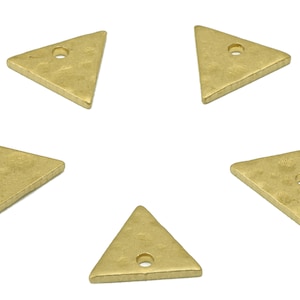 Brass Hammered Triangle Charms -  Raw Brass Mini Hammered Triangle Charms - Earring Findings - Jewelry Supplies - 7.72x7.64x0.98mm - PP8609