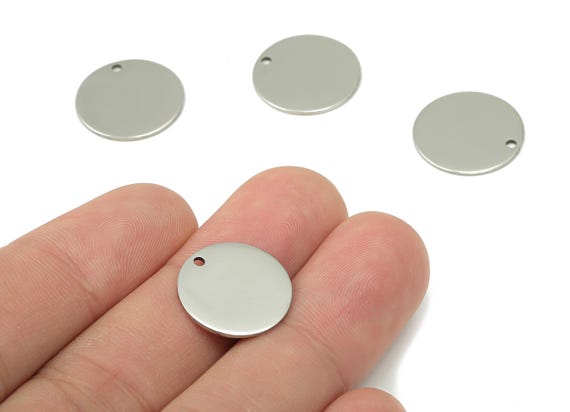 Stamping Blanks - 316 Stainless Steel Round Charms - Stainless Steel 316 Circle Pendant - Jewelry Supplies - 15.9x15.9x0.84mm - SS1379-16