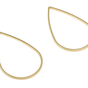 Tear Drop Connector - Gold Drop Pendant - Brass Drop Earring Charms - 18K Real Gold Plated Brass - Jewelry Supplies - 39x25x1mm - RGP3314-39