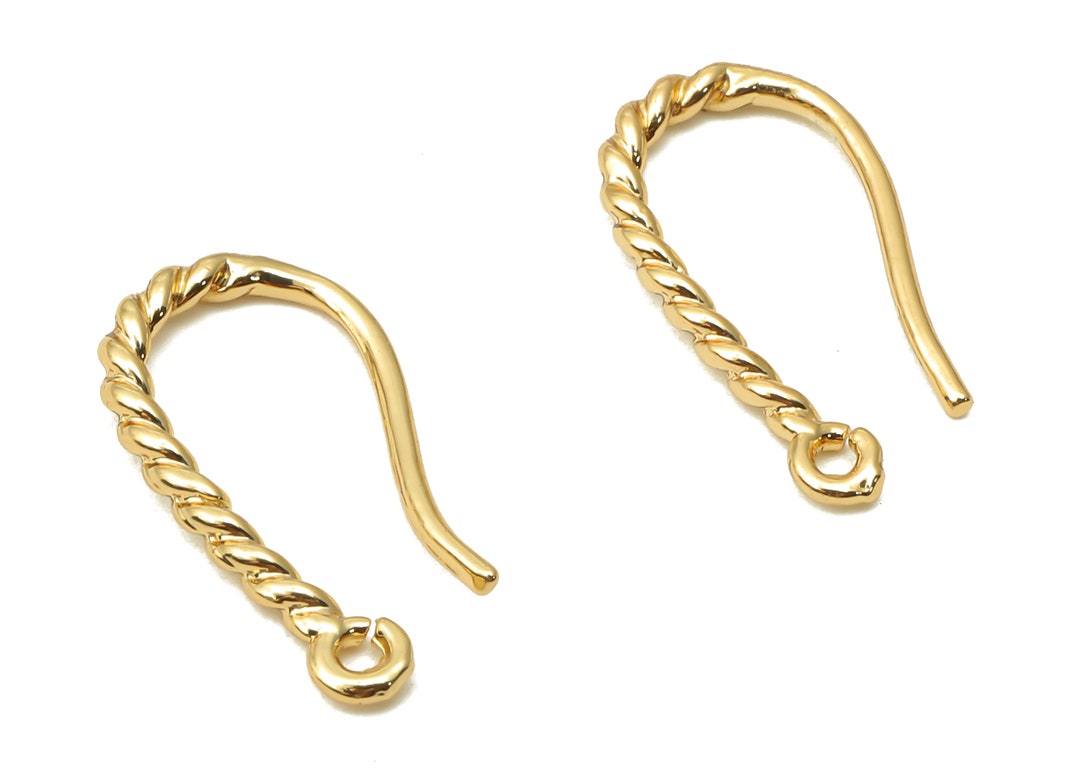 Twisted Earrings Wires Brass Rope Earrings Hook Gold Etsy
