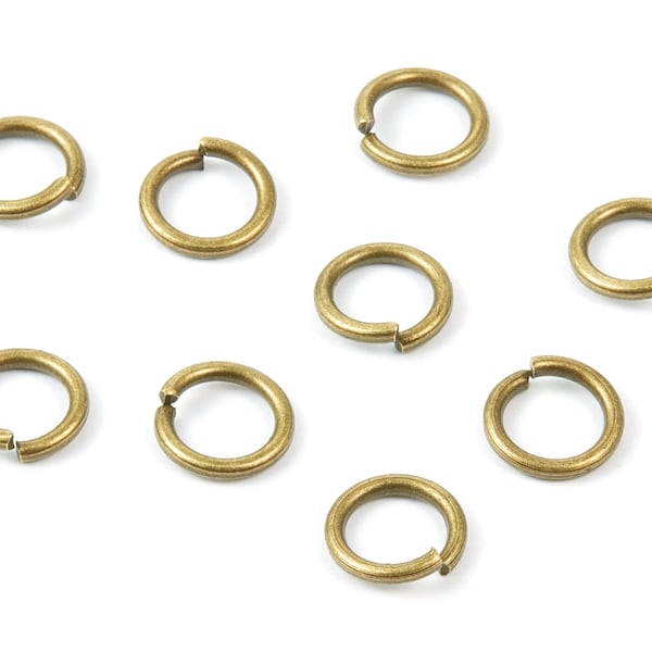 Brass Open Jump Rings - 10x1.5mm - Antique Bronze Tone Plated - Brass Open Jump Rings - Not Soldered - Jewelry Supplies - PP1620AB