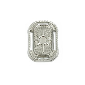 Rostfritt stål Sunburst-berlock - Rektangulär västerländsk Sunburst-berlock - Geometrisk solstråleberlock i stål - Stålsmycken - 19x12x2mm - SS2030