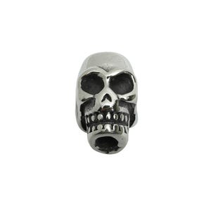 Steel Skull Bead - Double Sided Skull Spacer Bracelet Bead - 304 Stainless Steel - Punk Style Charm - Halloween Jewelry - 15x9x11mm - SS1577