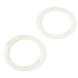 Acetate Hoop Earrings Charms - Tortoise Hoop Shell Earrings - Circle Pendant with 2 Holes - Color Code: A12 - 44,75x44,75x2,75mm - AC1288A