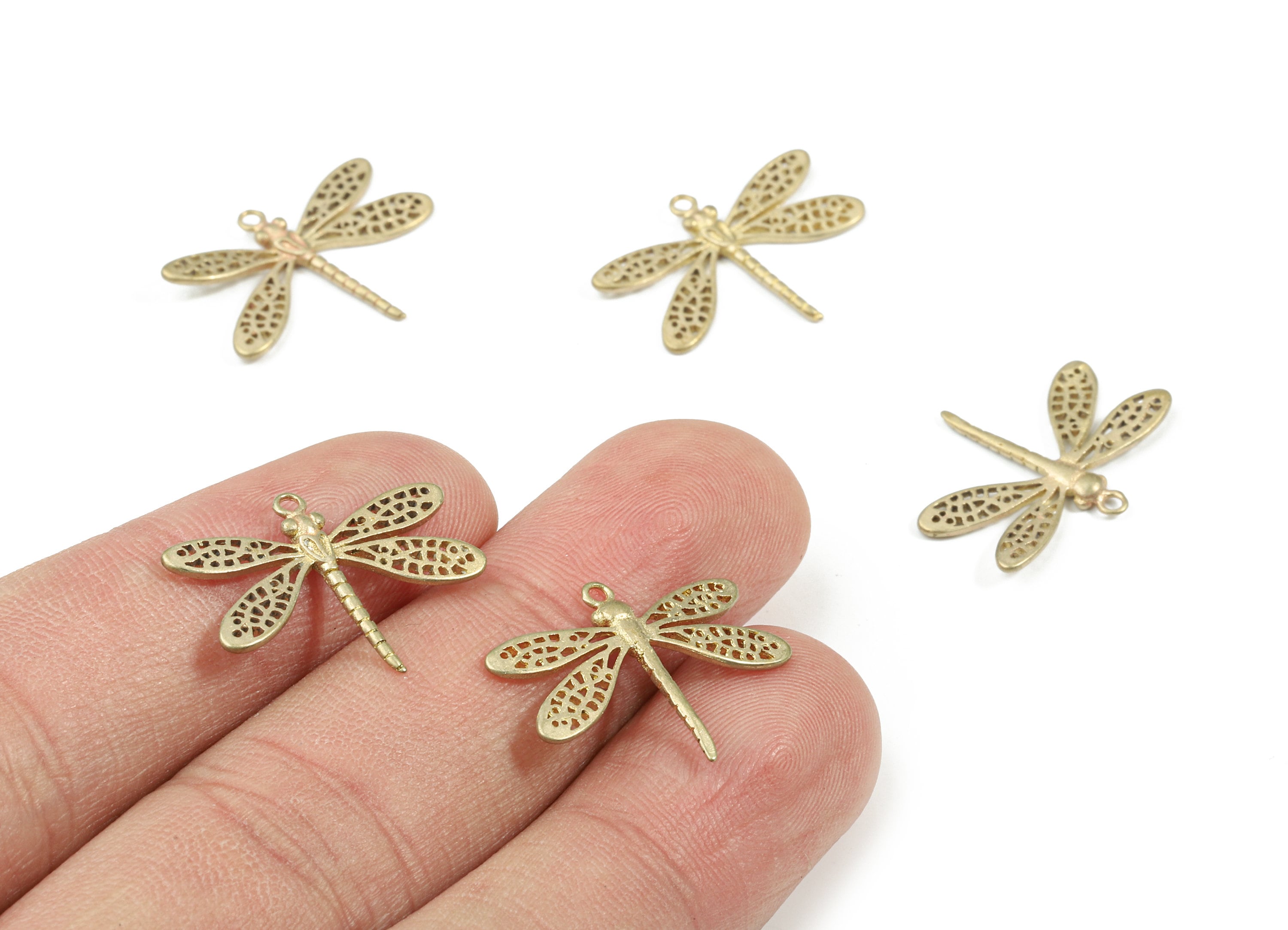 Brass Dragonfly Charm for Necklace Raw Brass Dragonfly Etsy