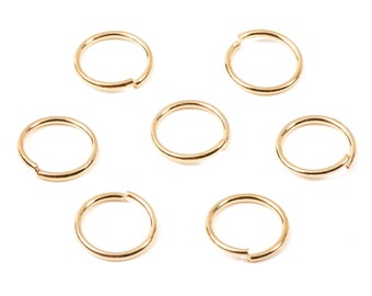 Brass 0.8x8 Jump Rings - Brass Open Jump Rings - Not Soldered - Gold Tone Plated Brass - Jewellery Supplies - 8x8x0.8mm - PP2952G