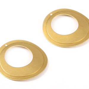 Brass Circle Charms - Raw Brass Round Earrings and Pendant - Earring Findings - Jewelry Supplies - 36.97x36.97x0.84mm - PP2180