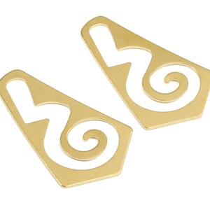 Brass Pentagon Charms - Raw Brass Pentagon Earrings and Pendant - Brass Pentagon Necklace - Jewelry Supplies - 26.36x16.73x1.18mm - PP2680