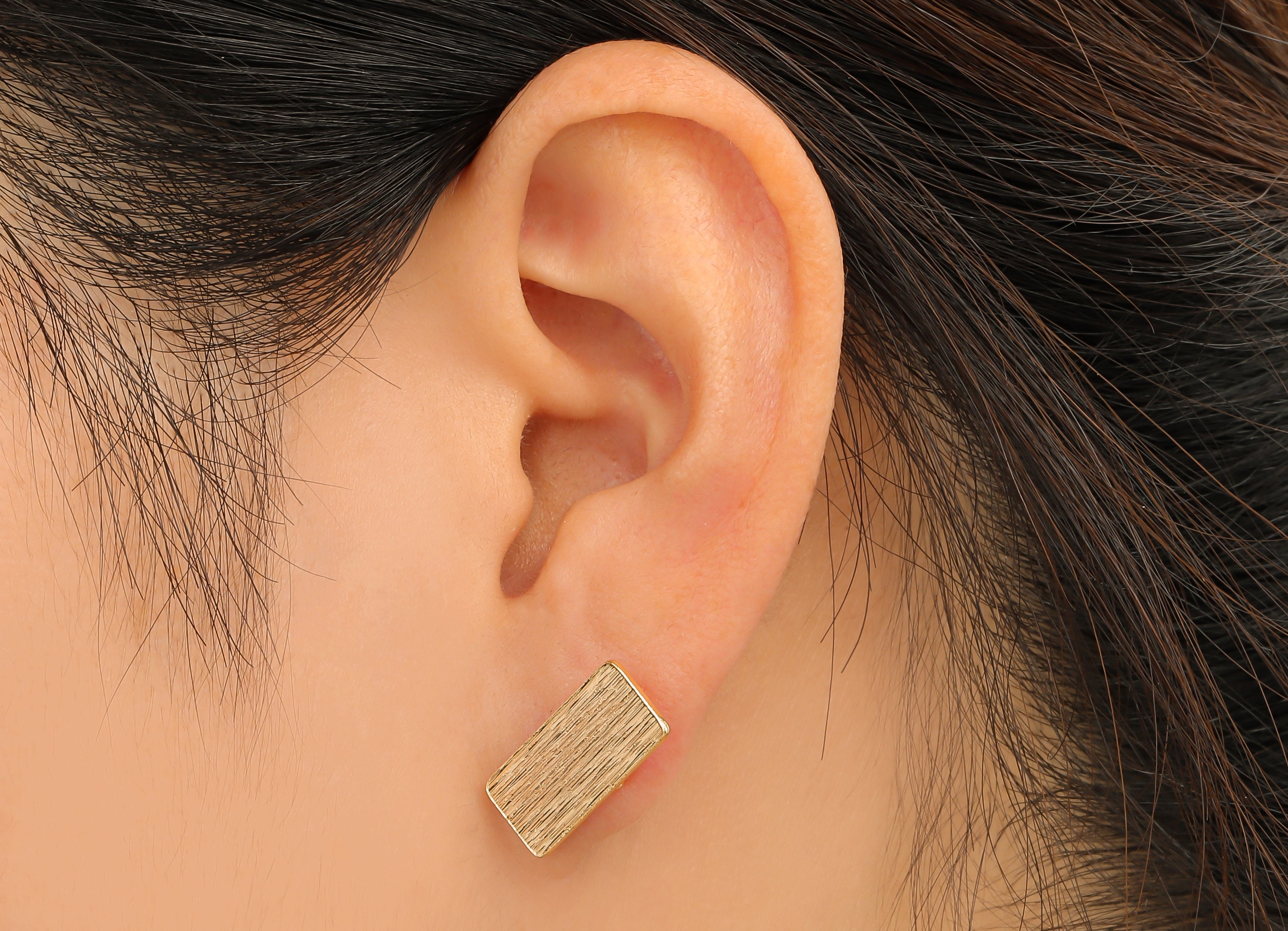 アクセサリー　16点 Brass Texture Rectangle Earring Post - Rectangle Earring