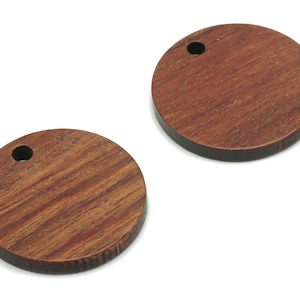 Natural Wooden Round Earring Charms - Circle Pendant - DIY Jewelry Making Supplies - 19.48x19.48x2.48mm - BB1142