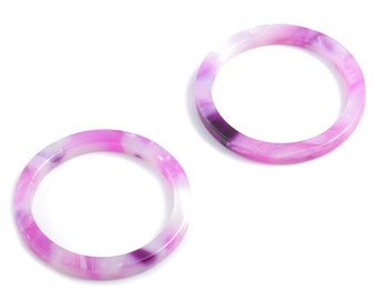 Acetate Hoop Charms - Circle Earrings and Pendant - Earring Findings - Jewelry Supplies - Color Code: A224 - 27.2x27.2x2.5mm - AC1154-A224