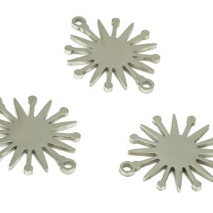 Roestvrijstalen zon-verbindingsstuk - roestvrijstalen zonoorbelbedels - oorbelbevindingen - benodigdheden voor het maken van sieraden - 19,73 x 15,86 x 0,9 mm - SS1239 afbeelding 3