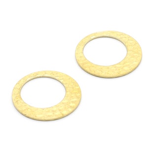 Brass Oval Charms - Oval Shaped Raw Brass Charms - Geometric Pendant - Jewelry Supplies - 26,9x26,9x1,08mm - PP1437