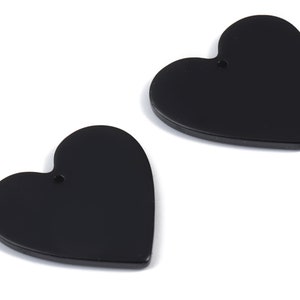 Acryl Schwarz Herz Ohrring Charms - Herz Anhänger - Ohrringe - Schmuckzubehör - Farbcode: A66- 31,19x31,72x2,58mm - AC1431-A66