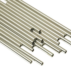 Silver Tone Himmeli Tubes - Brass Round Himmeli DIY Tube Beads - Circle Pipes for Geometric - For Air Plants - 2.5x0.2x60mm- PP4569S-60
