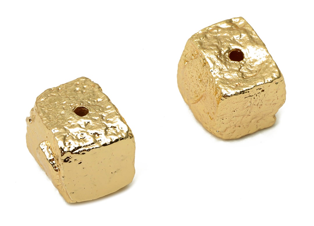 Brass Cubic Earring Beads Brass Dainty Cubic Beads Brass Etsy