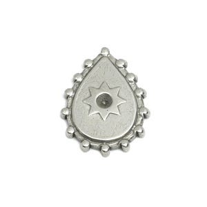 Stainless Steel Star Charm - Teardrop Sun Geometry Charm For Necklace - Customizable Jewelry Base - Steel Jewelry - 16x12x2mm - SS1726