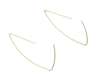 Brass Wire Ear Hook - Raw Brass Geometric Earring Wires - Perfect For VINYL Heishi Beads Clay Disc - Jewelry Supplies - 62x21x0.7mm - PP3561