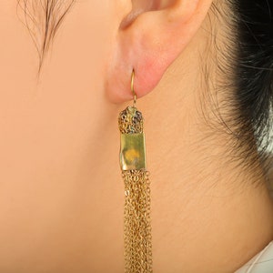 Brass Chian Ear Wire Brass Tassel Chain Earring Hook Brass Tassel Earring Wire Hook Brass Tassel Hook Earring 108x8.4x4mm PP10399 image 4
