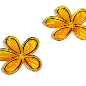 Acrylic Flower Earring Charms - Acrylic Flower Pendants – Earring Findings – DIY Jewelry Making Supplies - 37.66x36.95x2.95mm- AC2277