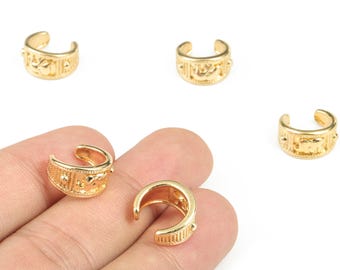 Brinco de Orelha com Elefante Dourado - Brinco de Orelha Pequeno - Brinco de Orelha Estilo Urbano - Brincos Femininos - Joia de Orelha de Orelha - 13,3 × 12,42 × 2,32 mm - RGP2831