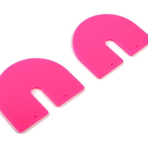 Acrylic Geometric Earring Connector - Matte U Acrylic Charms - Jewellery Supplies - 2 Holes - Color Code:A472 - 43.5x36.06x2.1mm - AC1884D