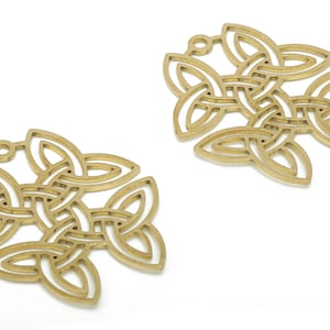Messing Marquises Oorbel Charms - Raw Brass Abstract Hanger - DIY Sieraden Making Supplies - 35.29x29.43x0.86mm - PPA2787