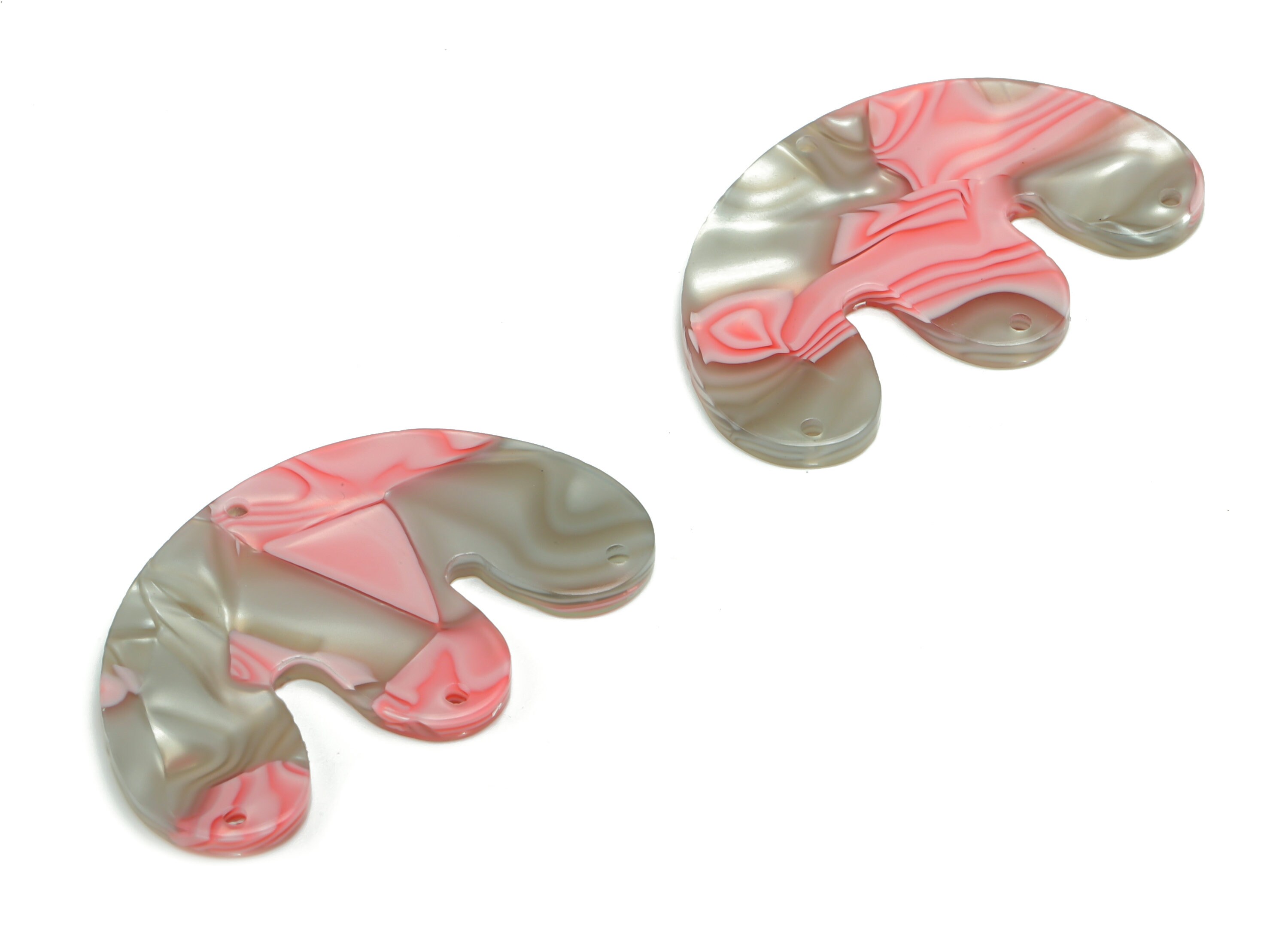 PVC Jellyfish E Earring Connector - PVC Geometry Charms and Pendant - Jewelry Supplies - Color Code: A815 - 39.91x24.87x2.25mm - AC2418-A815